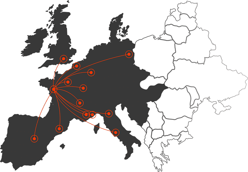 carte d'intervention de montage de stand en europe