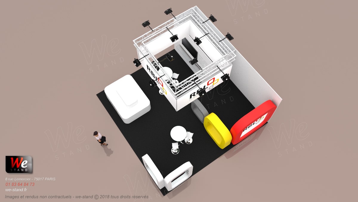 Rendu 3D Stand d'exposition RBL Platique  WeStand
